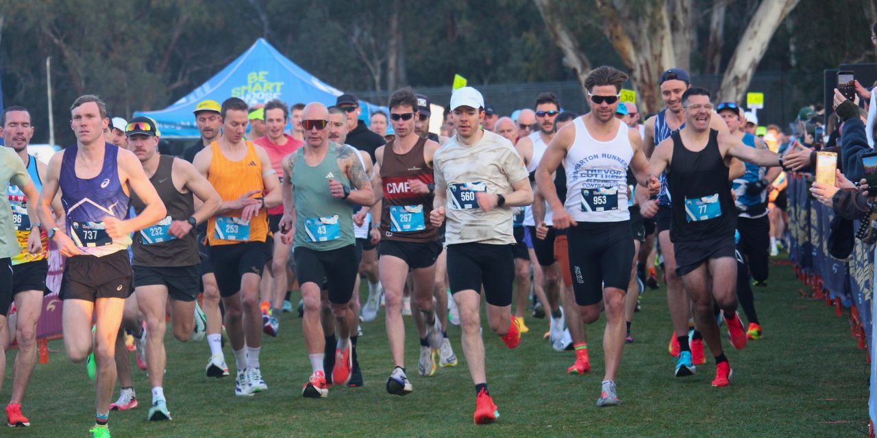 Club runners at the Shepparton start line